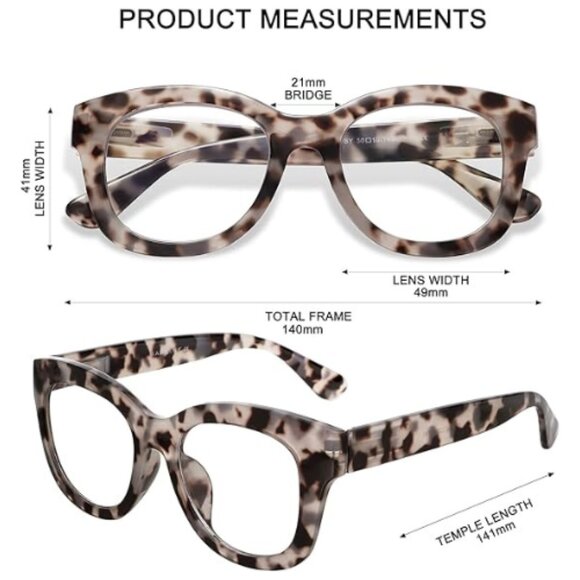 Retro Oversized Reading Glasses for Women Blue Light Blocking Computer Readers - Picture 3 of 5